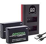 PATONA Premium 2X Ersatz für Akku Canon LP-E12 (850mAh) mit Infochip und Mini Dual Ladegerät 18752 (USB-C oder Micro-USB)