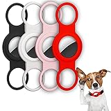 Huarumei Hülle Kompatibel mit Apple Airtag, 4 Stück Silikon Schutzhülle Airtags Halsband Gps Tracker Hund für Airtags Anhänger AirtagCase Schlüsselanhänger und Airtags Katzenhalsb