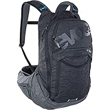 EVOC TRAIL PRO 16l Protektor Rucksack für Tagestouren & Trailriding (Größe: L/XL, LITESHIELD PLUS Rückenprotektor, extrem leicht, breite Hüftflossen, 3l Trinkblasenfach), Schwarz / Carbon G