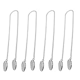 Uayasily Edelstahl Kette Serviette Clips Handtuch Schürze Lätzchen Kette Metall Serviette Fixierclip Silber Flexible Servietten Halter Serviette Lanyard Hals Strap Abendessen Zubehör 4 Stück