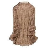 Damen Spitze Stehkragen Weste Single Layer Translucent Slim Net Yarn Base Shirt 2961 Polyester Ruffle Girly Trudi | -XL leichtes Studio-Tanktop Racerback, Multi-Pack