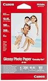 Canon Fotopapier GP-501 glänzend weiß - 10x15cm 100 Blatt für Tintenstrahldrucker - PIXMA Drucker (200 g/qm)