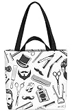 VOID Barbershop Bart Rasierer Tasche 33x33x14cm,15l Einkaufs-Beutel Shopper Einkaufs-Tasche Bag