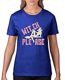 Comedy Shirts - Witch Please - Damen T-Shirt - Royalblau/Rosa-Beige Gr. XXL
