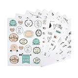 WeddingTree 199 Sticker Hochzeit Gästebuch 10 Blatt A5 - Aufkleber Hochzeit - Scrapbook Sticker - Bullet Journal Sticker - auch für Karten Geschenke und DIY