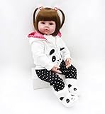 ZIYIUI 20 Zoll Lebensechte Puppe Reborn Babys Lange Haare Mädchen Silikon Dolls Reborn Babypuppen Kinder Spielzeug Geschenk