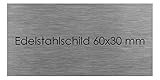 Türschild Edelstahl mit Lasergravur Namenschild Schild selbstklebend Büroschild (60 X 30 mm) Klingelplatte Klingelschild Briefkastenschild Briefk