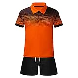 IQYU Trainingsanzug Herren Mode Gradient Drucken Slim Fit Tshirt Stretch Sport Shorts Mit Kordelzug Atmungsaktiv Sportanzug Einfarbig Freizeitshorts Bequeme Jogginganzug Freizeitanzug