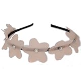 JUSTFOX - Haarreif mit Blumen und Perlen in Creme/