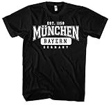 College City München Herren T-Shirt | Stadt - München Skyline - Fussball - München Shirt - Ultras | Schwarz (S)