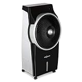 oneConcept Kingcool - 4-in-1: Luftkühler, Ventilator, Luftbefeuchter, Luftreiniger, Ionisator, Wassertank: 8 Liter, Luftdurchsatz: 2340 m³/h, 95 W, Oszillation, mobil, leise, pianoschwarz-g