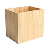 FEIYIYANG Papierkorb Desktop Abfalleimer Holzeimer Small Square Abfalleimer for Badezimmer Schlafzimmer Dorm Amt (Pine Wood) Ab