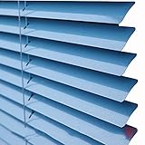 SSZY Jalousie rollos fensterrollos Jalousien Aus Blauem Aluminium für Bad/Küche/Balkon, 60/85/105/110/120/130/140/150cCm Breit, wasserdichte Raumverdunkelnde Horizontalj