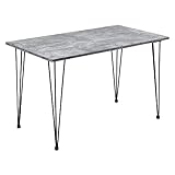 [en.casa] Design Esstisch 'Hairpin' in Beton-Optik 120x70cm - Küchentisch Esszimmertisch Tisch mit Hairpin-Leg