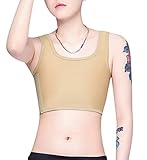 Happy Cherry Brust Korsetts Binderbrust Lesbian Tomboy Cosplay Body Shaper Buckle Weste Tank Top-Hautfarbe-4XL