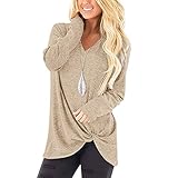 Generally Sweatshirt Damen Tops für Damen fokuhila Bluse Damen Oberteile Langarm hellblaue Bluse asymmetrisches Oberteil Bluse mädchen Tunika Schwang