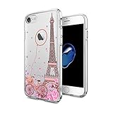 Cocomong Paris Eiffelturm Cute Clear Phone Case Kompatibel mit Paris Hülle für Mädchen Frauen Blume Paris Dekor Geschenke, Dünn Slim Fit Weiche TPU Cover Schutz Stoßfest 4,7 Z