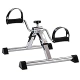 maxVitalis Faltbarer Pedaltrainer Heimtrainer Fitnessgerät Mini-Bike Bewegungstrainer Armtrainer Beintrainer Trainingsgerät Silb