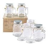 Smith Mason Jars 6 x 16oz Einmachglas Becher mit Schraubdeckel Deckel mit Gummidichtung, macht luftdicht und wasserdicht, auch ideal für die Herstellung von Overnight Hafer große Bierkrüg