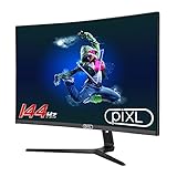 piXL CM27GF6 27' Curved Monitor 144Hz / 165Hz, 5ms Reaktionszeit, HDR, Rahmenlos, Freesync/G-Sync, HDMI, DisplayPort, schwarz mit RGB Beleuchtung, VESA Halterung