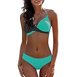 CixNy Bikini-Set Damen Badeanzug mädchen Bikini 2021 Neu Fashion Einfarbig Gepolsterter Push-Up BH Versammeln Bademode Beachw