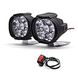 Hjunisshkm Motorrad-LED-Lampen Hochwertiger wasserdichter Nebelschichtscheinwerfer 10W mit Schalter für Kawasaki Z1000 Z650 Z900 ZZR 600 ZXR 400 ZX 6R KDX 125 ahdyj (Color : White 6led)