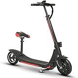 Elektro Scooter für Erwachsene, Faltbarer Pendler E-Scooter 350 W7.5/10.4/15.6Ah, Multifunktions LCD Display und Doppelbremssystem, Reichweite 30/45/60km, 10' (S6-M-60km-Sitz)