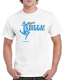 Comedy Shirts - Moin Digga! Anker - Herren T-Shirt - Weiss/Blau-Braun Gr. M