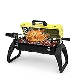 bjyx BBQ Grill Holzkohlegrill tragbar Edelstahl Smoker BBQ 3 Personen oder mehr Barbecue Grill für Picknick Camping Kochen Einweg (Farbe: gelb)