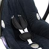 Babys-Dreams UNIVERSAL 3tlg. SET Gurtpolster + Schrittpolster für Maxi-Cosi - RÖMER - Babyschalen Gruppe0 (Schwarz) XX