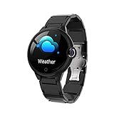 WEINANA Männer Frauen Smart Watch Wasserdicht Mode Armband Fitness Tracker Herzfrequenz Bluetooth Sport Smartwatch Für IOS Android(Color:E.)