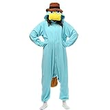 Erwachsene Unisex Pyjamas Kostüm Jumpsuit Tier Schlafanzug, Blau, L(170cm-178cm)