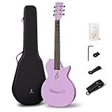 Enya Nova Go Akustikgitarre 33 zoll Kohlefaser Integral Molded Minigitarre Starter Kit mit Gitarrenkoffer und Gitarrengurten(Violett)