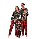 Weihnachtspyjama Familie Set Weihnachts Schlafanzug Familie Weihnachtspyjamas Xmas Pyjamas Elch Nachtwäsche Outfit Weihnachten Familie Pyjamas Hausanzug Weihnachten Christmas Hausanzug