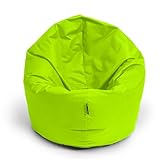 BuBiBag Sitzsack 2-in-1 Funktionen mit Füllung Sitzkissen Bodenkissen Kissen Sessel BeanBag (100cm Durchmesser, kiwigrün)