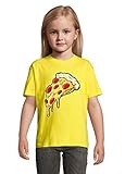 Cartoon Slice of Pizza Funny Vector Art Yellow Colorful Kids T-Shirt 118-128cm (8year)