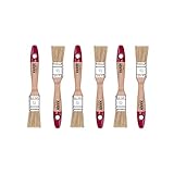 HARDY WORKING TOOLS Flachpinsel-Set 6-teilig, 6 Stück – 25 mm Breite, Malerpinsel Set mit Holzgriff, Lackpinsel Serie *45*, 6PCS, Pinselset A0205-450610