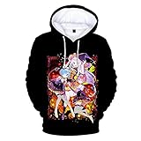 LKKOY Re:Life in a Different World from Zero Hoodies Sweatshirt 3D-Druck In Anime Hoodie Pullover Kapuzenpulli Oberteile Shirts T-Shirts L