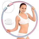 HASAGEI Fitness Exercise Hoop, Hula Hoop Reifen Erwachsene zur Gewichtsreduktion und Massage, Stabiler Edelstahlkern und 6 Segmente Abnehmbarer Reifen, zur Fitness Sport Zuhause, mit Bandmaß