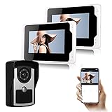 TFACR Video Türklingel Kamera Intercom Entry System, Kabel WiFi Video Tür Telefon Klingel Kits, Entriegeln, Dual-Way Intercom IR Nachtsicht Way Tür Intercom Für Einheiten Apartment,B