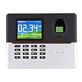 Biometrische Fingerabdruck-Stempeluhr, 2,8-Zoll-WLAN-Zeiterfassungsmaschine 125 kHz RFID TCP/Ip-Fingerabdruck-Passwort-Zugangskontrolle Mitarbeiter-Check-In-Recorder(EU)