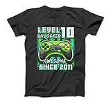 Level 10 Unlocked Awesome 2011 Video Game 10th Birthday T-Shirt Sweatshirt Hoodie Tank Top for Men W