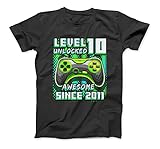 Level 10 Unlocked Awesome 2011 Video Game 10th Birthday T-Shirt Sweatshirt Hoodie Tank Top for Men W