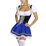 Sexy Rock Damen Dienstmädchen-Outfit, Oktoberfest Kleid Body Sculpting Bühnenkostüm Kostüm Mädchen Kleider Body Shaper Herbst Pocket Oberteil Tops Große Größ