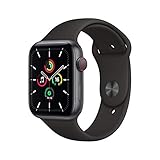 2020 Apple Watch SE (GPS + Cellular, 44 mm) Aluminiumgehäuse Space Grau, Sportarmband Schw