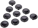 Amazon Basics - Schubladenknopf, Möbelgriff, mit gerader Platte oben und Umrandung, Durchmesser: 3,17 cm, Matt-Schwarz, 10er-Pack