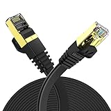 Veetop Cat7-Ethernet-Kabel, 3 m, Cat-7-Netzwerkkabel, High-Speed, 10 Gbit/s, Internetkabel, flaches Ethernet-Kabel mit geschirmten RJ45-Steckern für Computer, Laptop, Router, Modem, Switch-Box