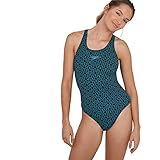 Speedo Boomstar Badeanzug Damen, Muscleback Schwimmanzug Damen, True Navy/Pool, Größe 40