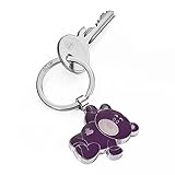 TROIKA Benny SCHLÜSSELANHÄNGER - KR14-11/PU - Schlüsselanhänger Teddybär mit Herz - Metallguss - glänzend - verchromt - lila- das Original von TROI