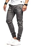 Leif Nelson Herren Jogger Chinos Cargo Stretch Basic Jeans Hosen Freitzeithose Jeanshosen Chinohosen Slim Fit LN8071; Größe M;